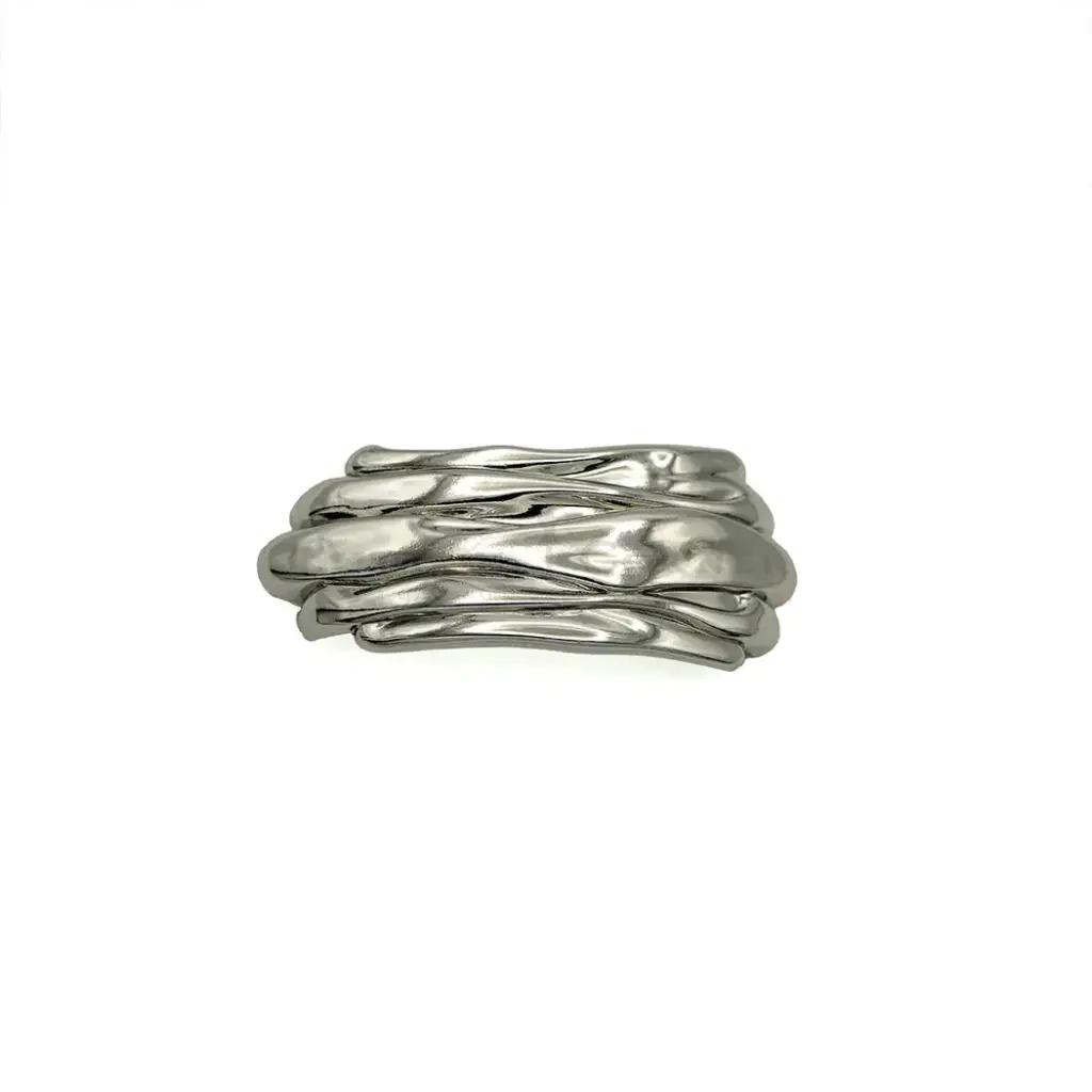 53.5mm Layer Organic Fluid Curved Design Scarf Buckle