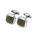 Vintage Octagon Floral Filigree Style Cufflink
