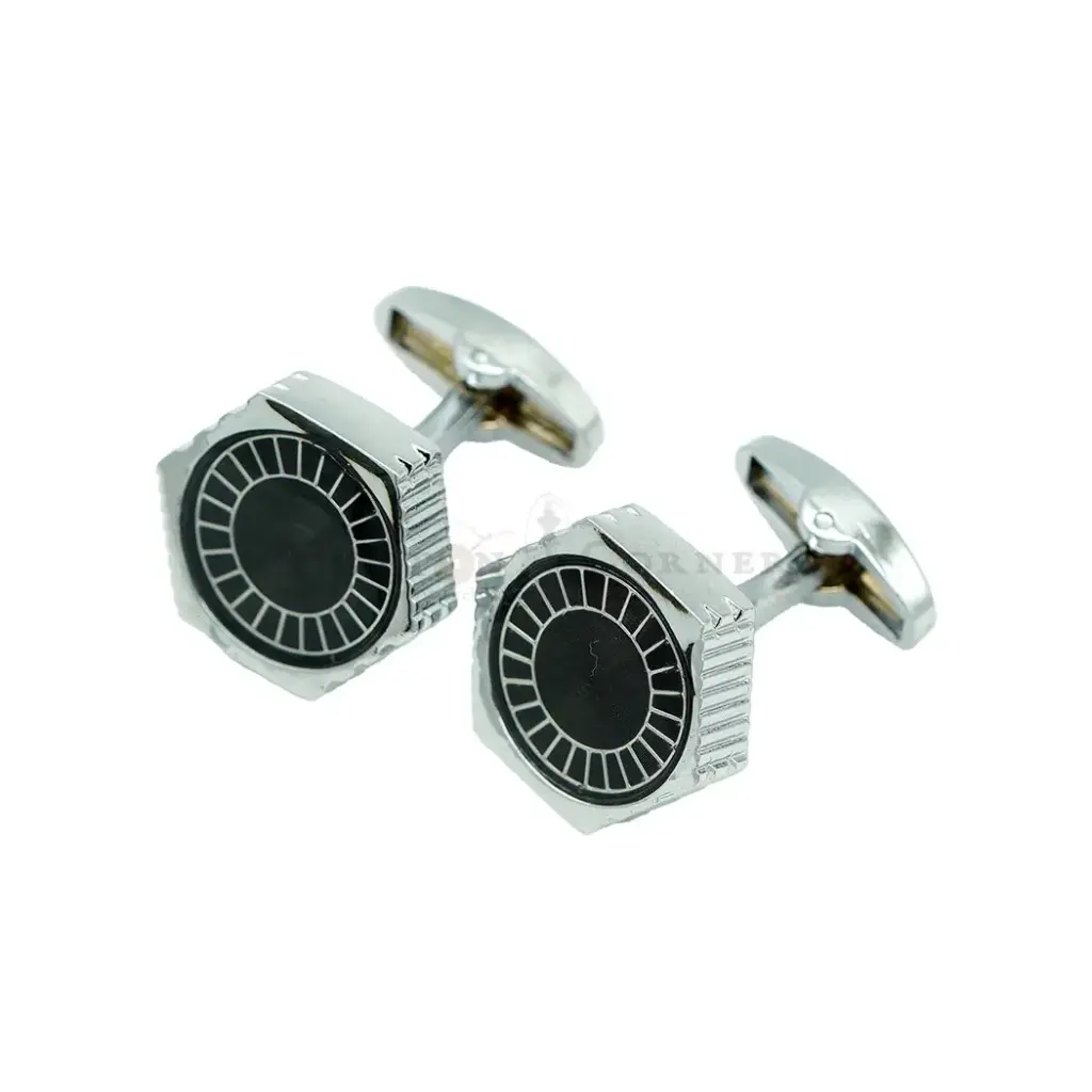 Geometric Hexagon Sunburst Style Cufflink