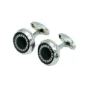 Hexagonal Outer Rim Notched Ring Design Cufflink