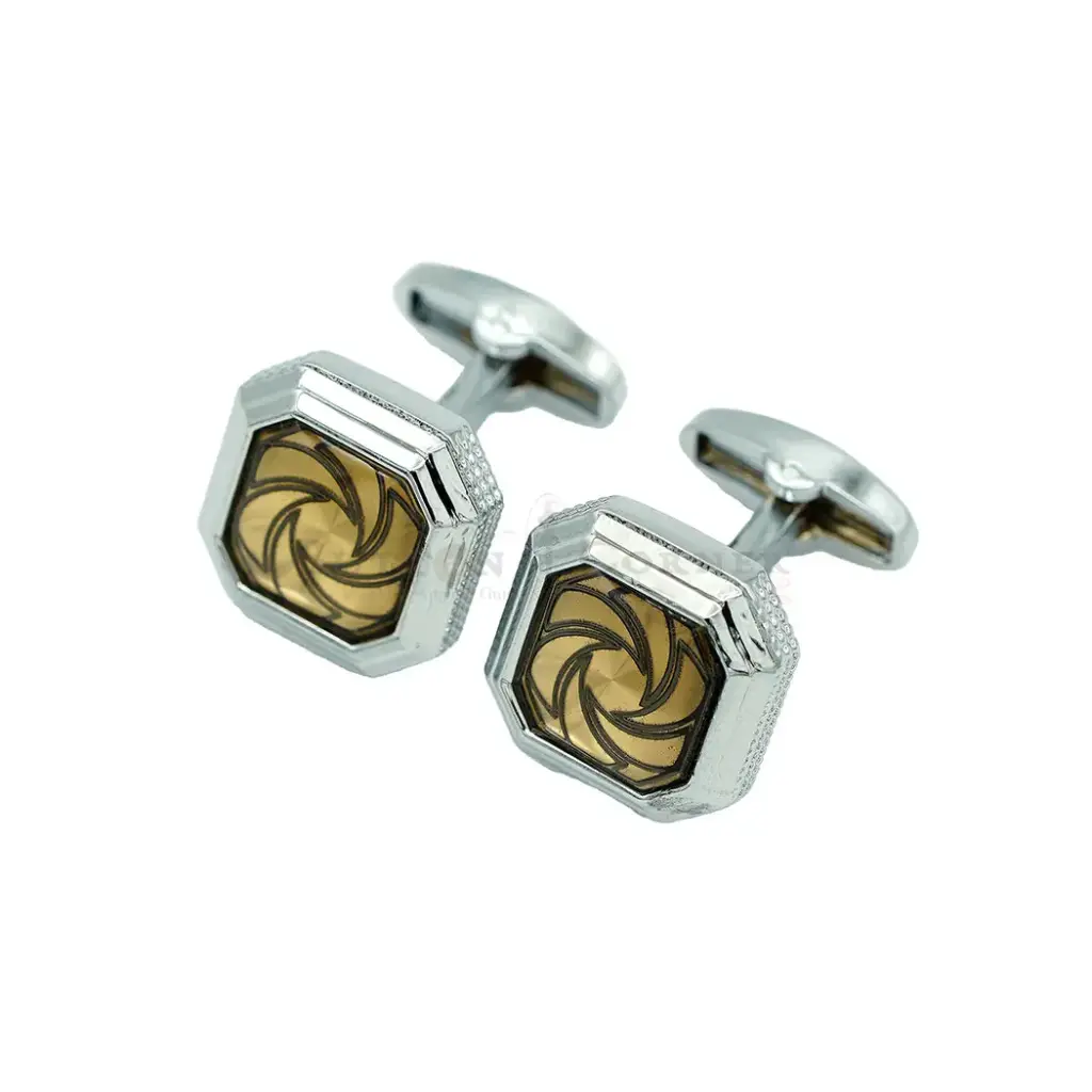 Dynamic Swirl Hexagon Style Cufflink