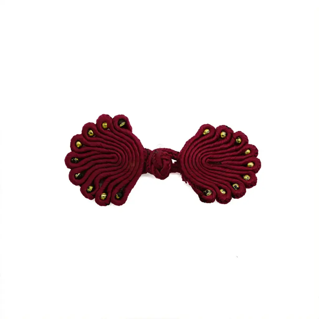 Nine Gold Beads Chinese Knot Frog Closure Button