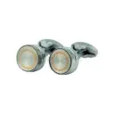 Greek Key-Border Sunburst Dial Style Round Shape Cufflink