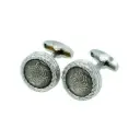 Geometric Spiral Design Round Shape Cufflink
