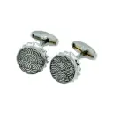 Japanese Seigaiha Wave Dial Style Round Cufflink