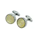 Crosshatch Grid Inner Pattern Cufflink