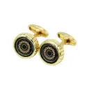 Floral Emblem Inner Pattern Cufflink