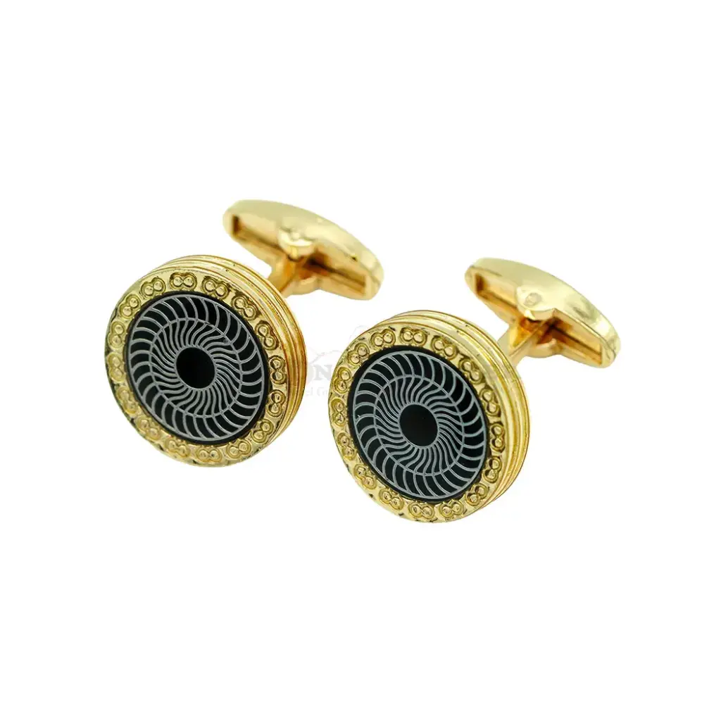 Filigree Bazel Spiral Raidal Motif Cufflink