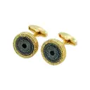 Filigree Bazel Spiral Raidal Motif Cufflink