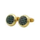 Micro Grid Motif Dial Round Cufflink