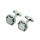 Openwork Hexagon Border Design Cufflink