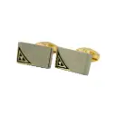 Triangular Corner Inset Rectangular Shape Cufflink