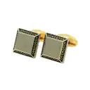 Engraved Scroll Filigree Border Square Shape Cufflink