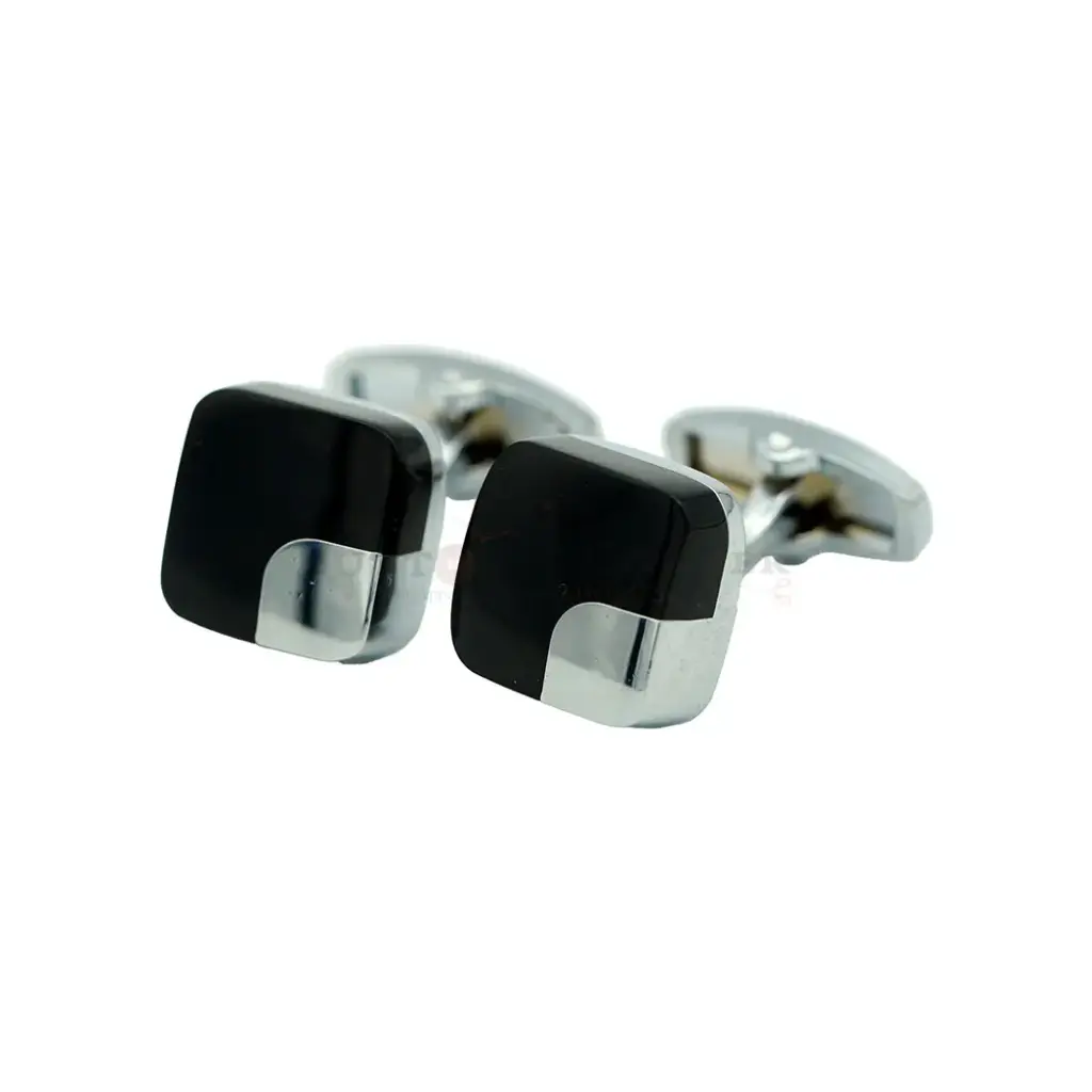 Chrome Corner Cushion-Cut Square Shape Cufflink