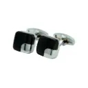 Chrome Corner Cushion-Cut Square Shape Cufflink