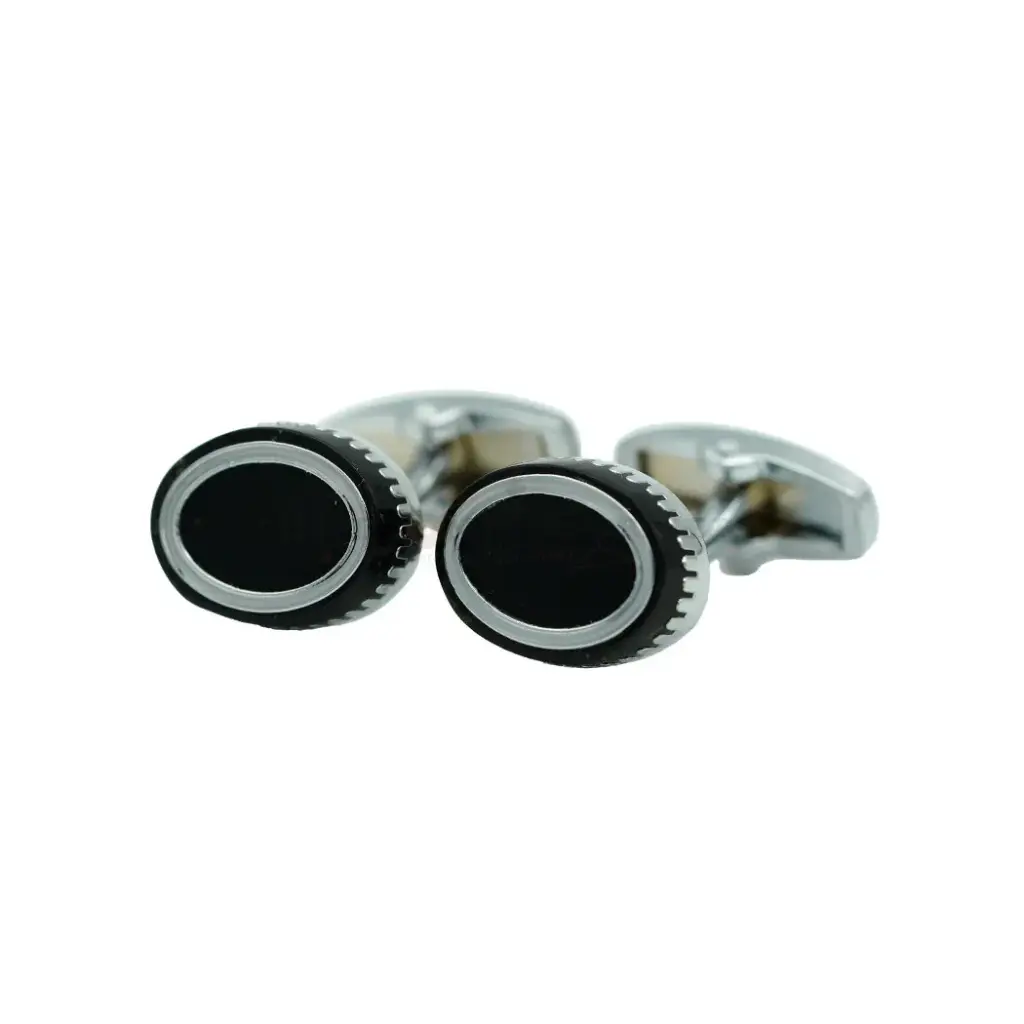 Classic Oval Shape with Outer Rim Cufflink