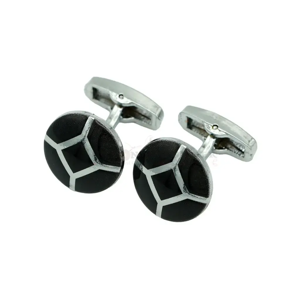 Diamond Motif Design Round Shape Cufflink