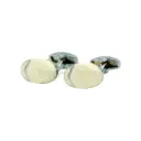 Creamy V-Shaped Chevron Inlay Style Cufflink