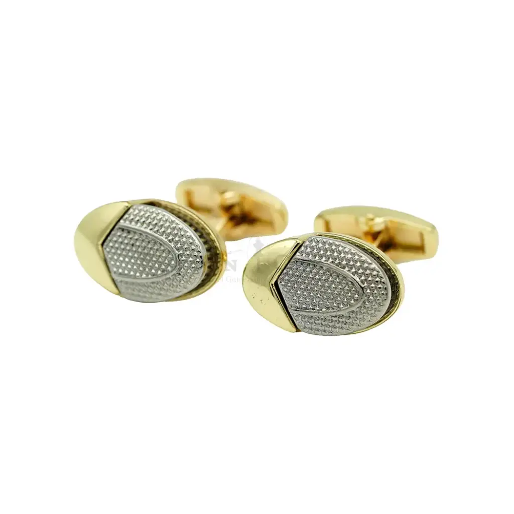 Stippled Micro-Pave Textured Centre with Smooth Arrow Cufflink