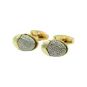 Stippled Micro-Pave Textured Centre with Smooth Arrow Cufflink