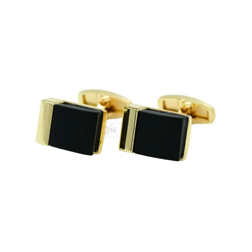 Asymmetric Square & Light Gold Side Bar Accent Cufflink