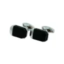 Concentric Ridge Grooves & Smooth Cap Flank Style Cufflink