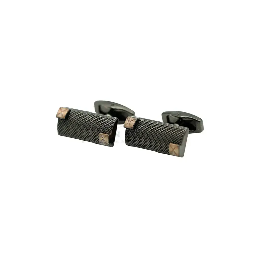 Micro-Mesh Textured Face with Diagonal Square Inset Cufflink