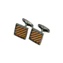 Diagonal Strips Square Shaped Cufflink