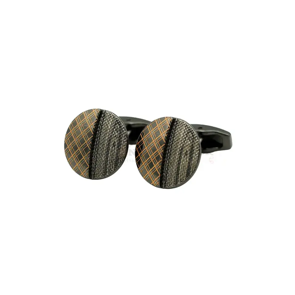 Pliad Tartan Lattice & Micro Stipple Mesh Cufflink