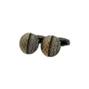 Pliad Tartan Lattice & Micro Stipple Mesh Cufflink