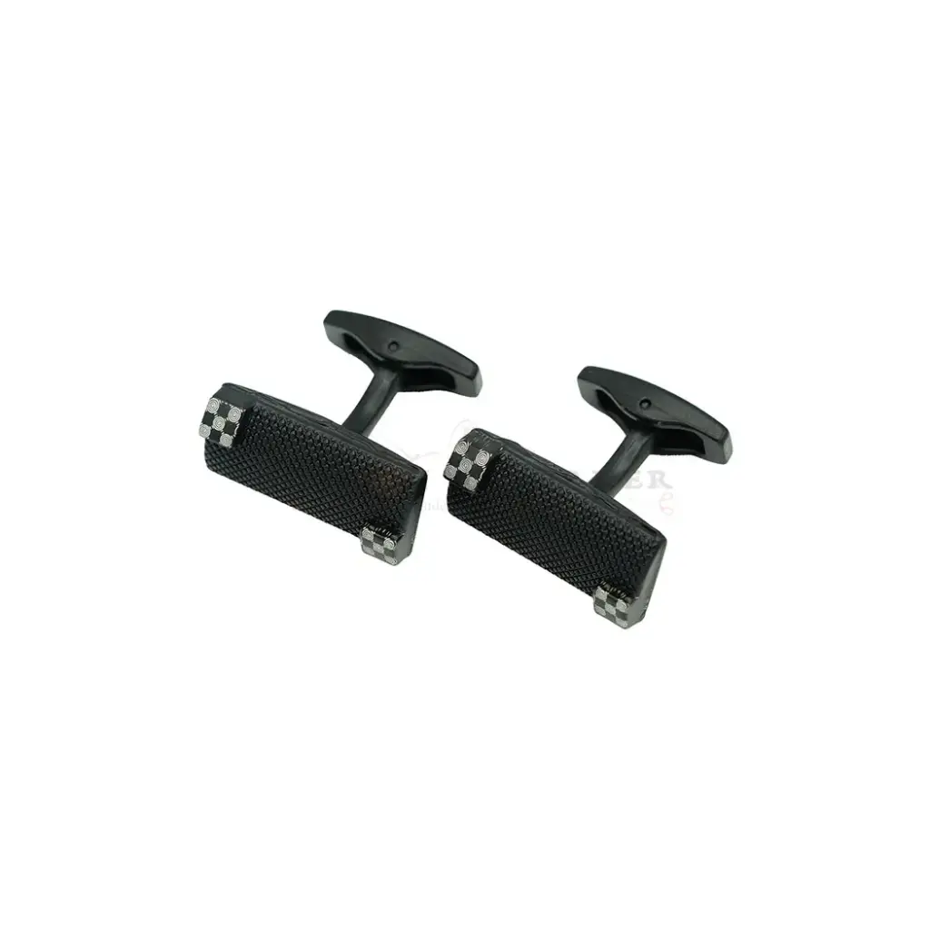 Offset Concentric Circular Corner Accent Cufflink