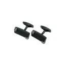 Offset Concentric Circular Corner Accent Cufflink