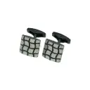 Curved Lattice Lines & Textured Pattern Cufflink