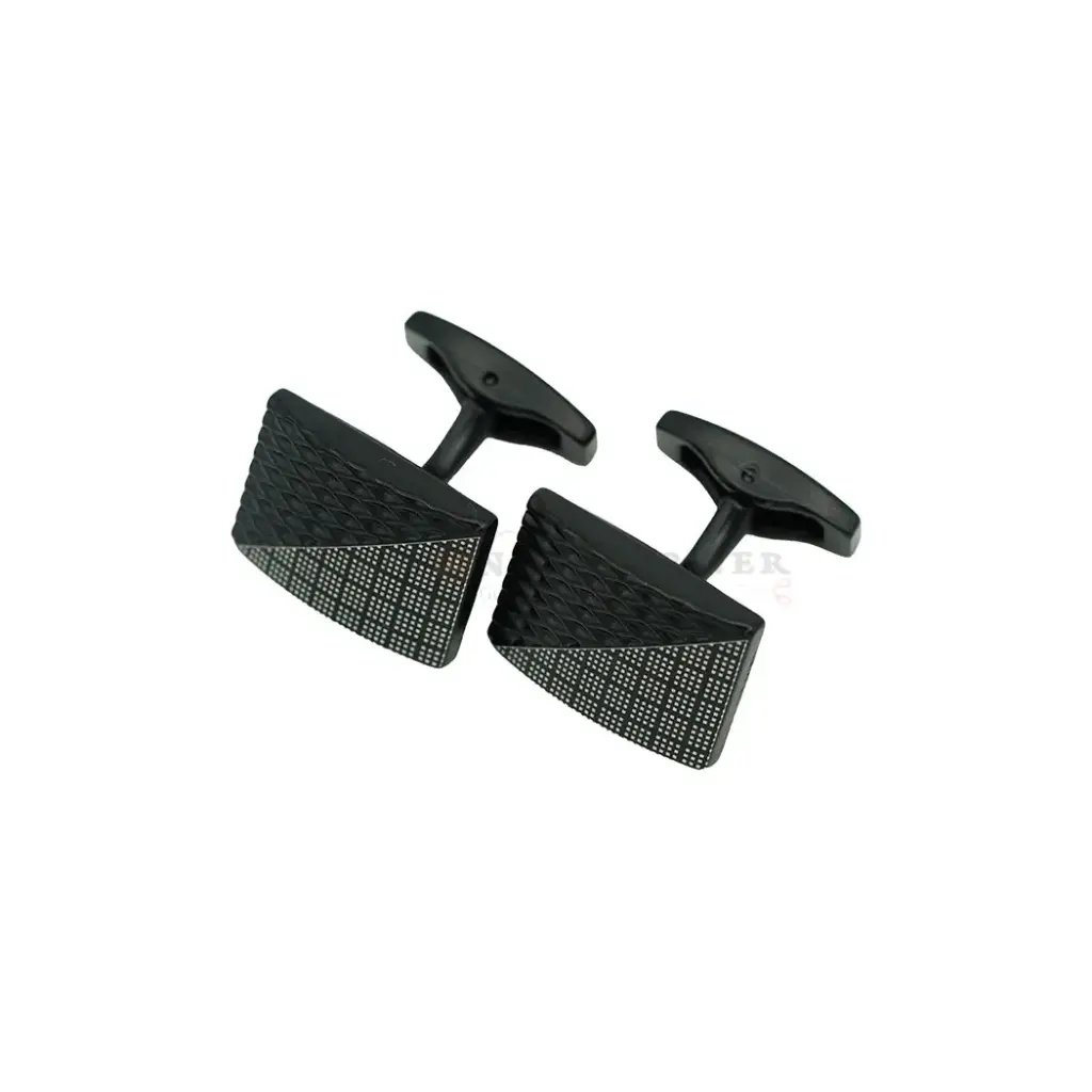 Micro Checkered Grid Pattern Square Cufflink
