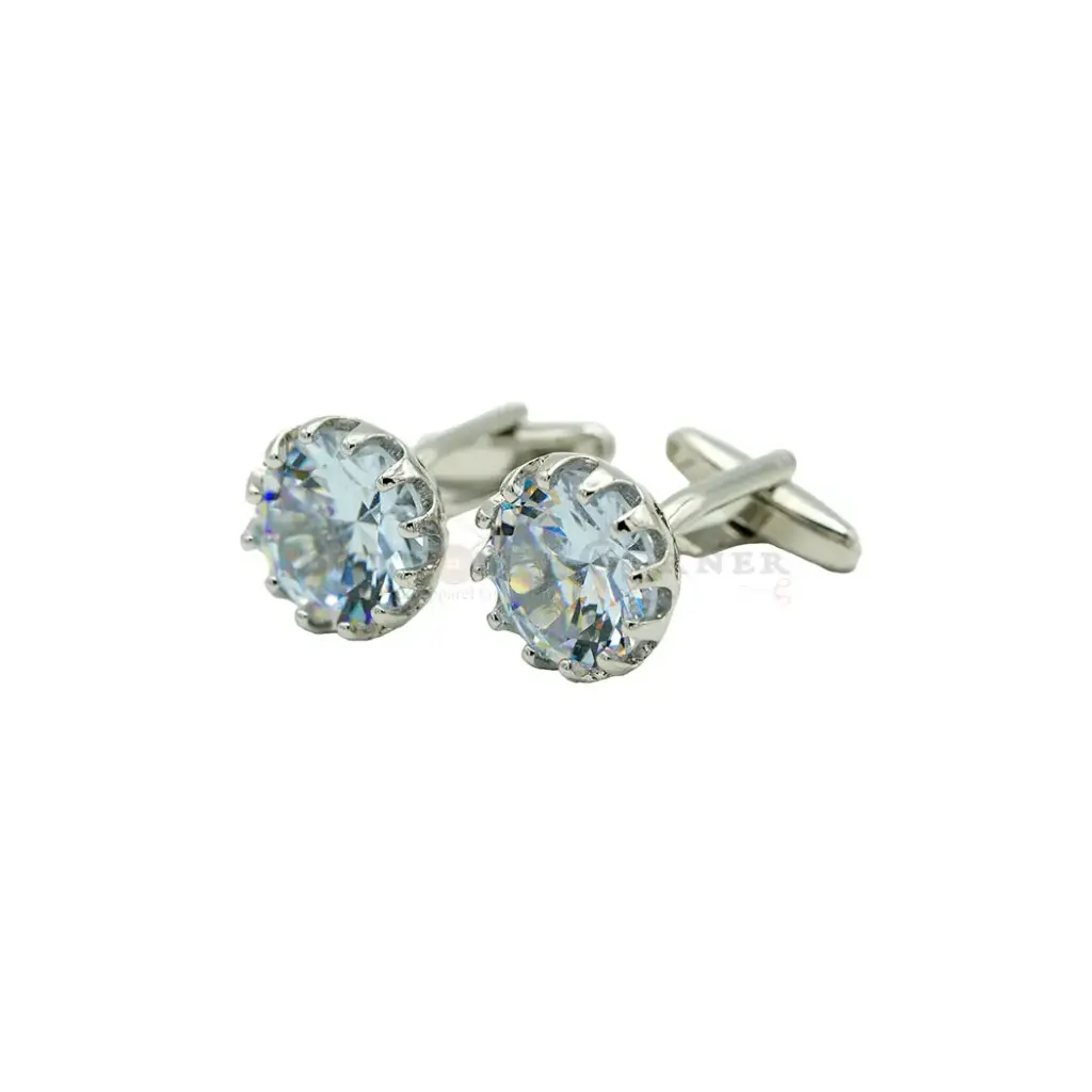 Royal Crown Setting Gemstone Floral Cufflink