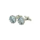Royal Crown Setting Gemstone Floral Cufflink