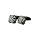 Opulent Snowflake Pattern Gemstone Cluster Cufflink