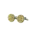 Imperial Sunburt Flower Motif Medallion Cufflink
