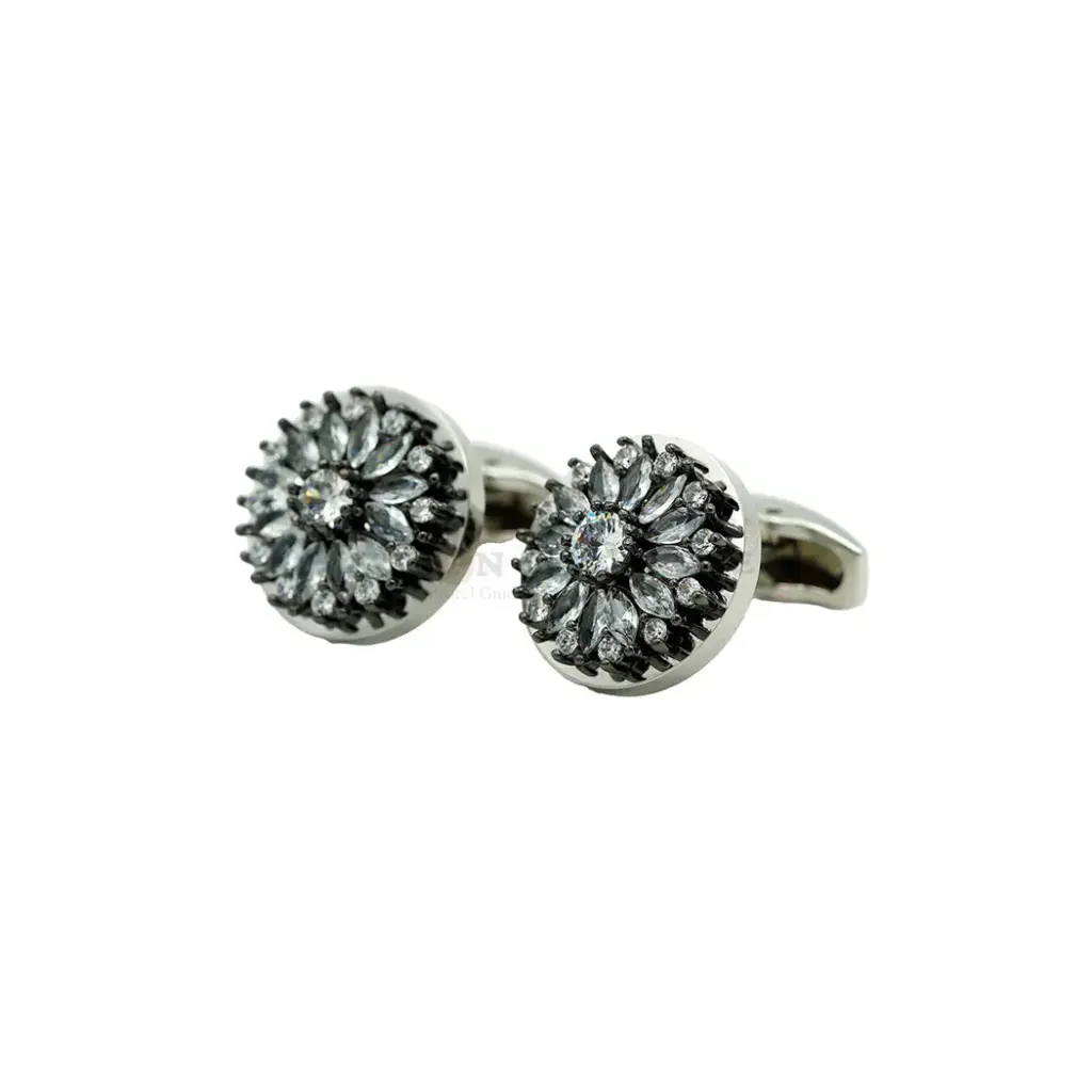 Navette Petal Floral Cluster Medallion Cufflink