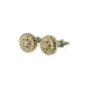 Prong Beaded Rim Mosaic Cluster Cufflink