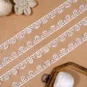One Side Border Shuttle Lace with Pearl
