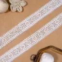Centre Flower Design Shuttle Lace with Pearl