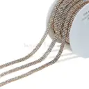 Gold Base Crystal Three Row Fancy Metal Cup Chain
