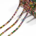 Light Gold Base Crystal Metal Tube Chain 2.5x5mm