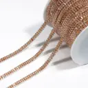 Nontoxic-White Base Crystal Metal Tube Chain 2.5x5mm