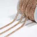 Nontoxic White Base Sparkling Crystal Metal Tube Cup Chain 3x6mm