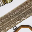 Scallop Edge Fancy Metallic Yarn Glass Beads, Sequence Lace