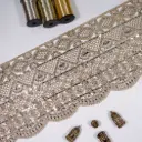 Decorative Pearl, Stones & Sequence Fancy Metallic Yarn Lace