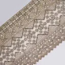 Geometric Design Fancy Metallic Yarn Lace Ornate with Rhinestone, Sequence & Pearl