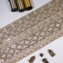 Fancy Metallic Yarn Sequence, Glass Beads & Pearl Accent Lace